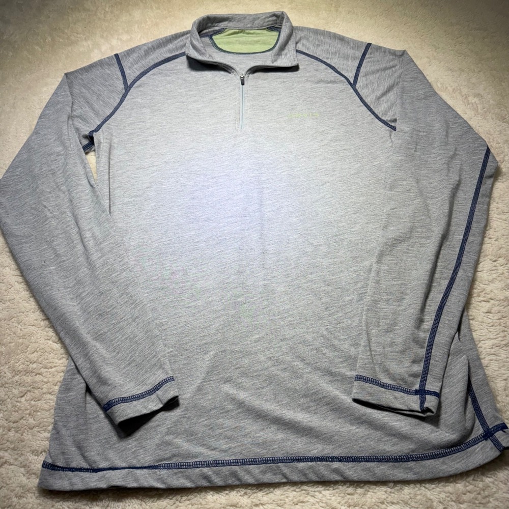 ORVIS Mens Quarter Zip Long Sleeve Pullover Shirt Size Medium Gray
